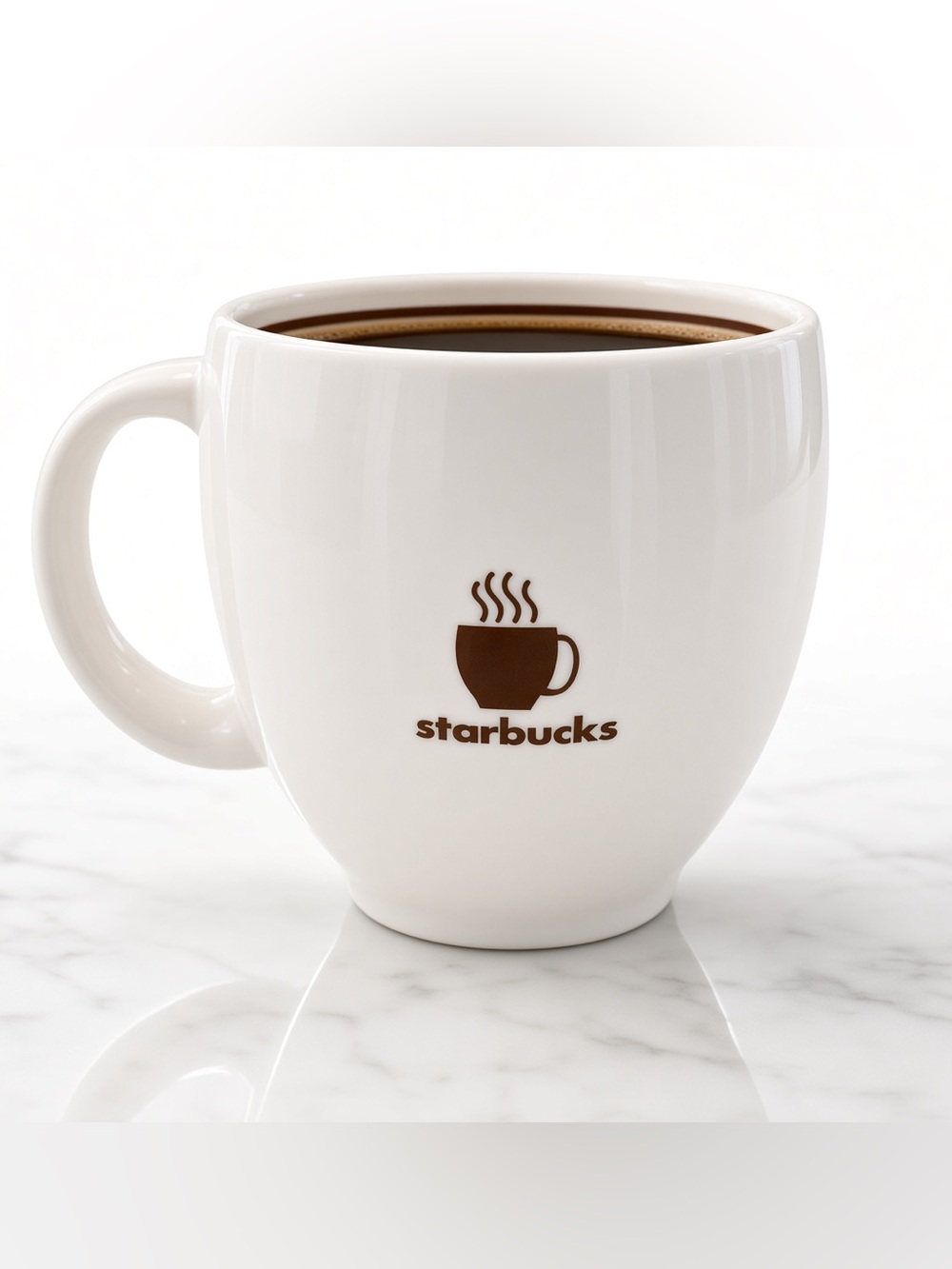 Starbucks 2004 Vintage Coffee Mugs Set of 6 Brown White Steaming Cup Logo